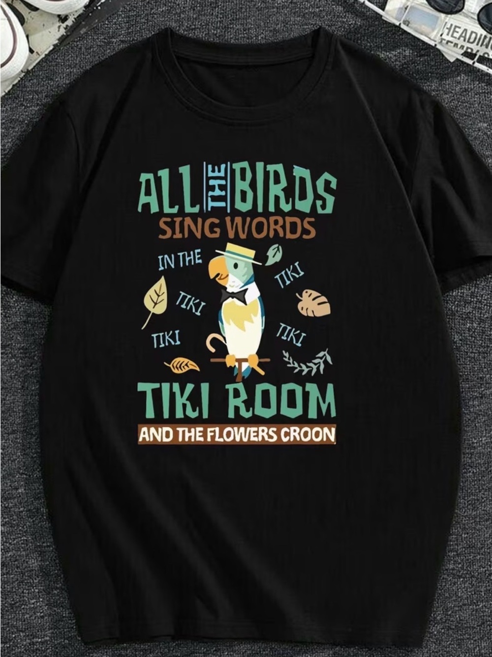 NWOT-Enchanted Tiki Room Men’s 3XL (46/48) Black Short Sleeve Graphic Tee